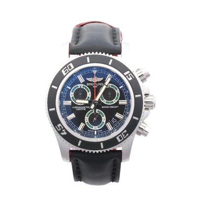 Montre Breitling Superocean A73310 1322371 SS et caoutchouc QZ, cadran noir