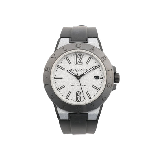 Bvlgari Diagono Magnesium DG41SMC AH06518 Magnesium & Rubber AT Silver-Face Watch