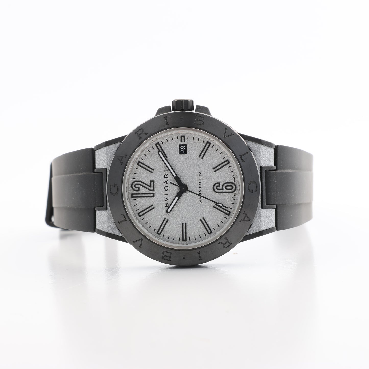 Bvlgari Diagono Magnesium DG41SMC AH06518 Magnesium & Rubber AT Silver-Face Watch