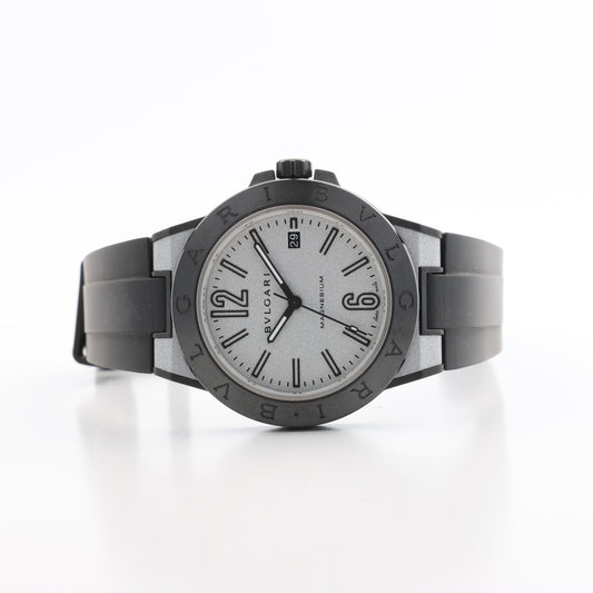 Bvlgari Diagono Magnesium DG41SMC AH06518 Magnesium & Rubber AT Silver-Face Watch