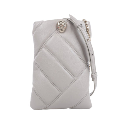 Sac bandoulière BVLGARI Serpenti Cabochon en cuir gris