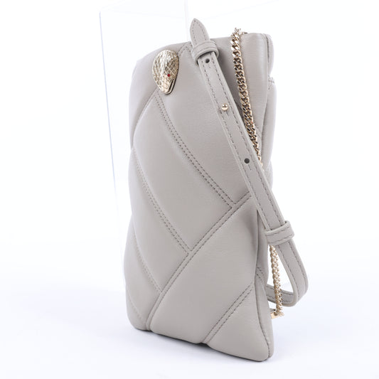 BVLGARI Serpenti Cabochon Chain Schultertasche aus Leder in Grau