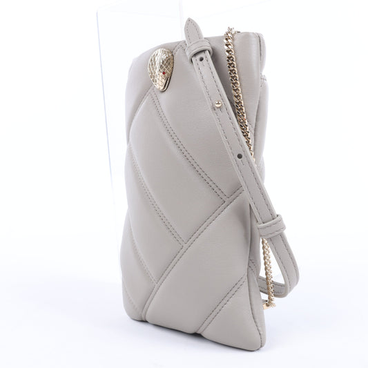 BVLGARI Serpenti Cabochon Chain Schultertasche aus Leder in Grau