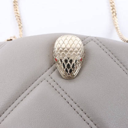 Sac bandoulière BVLGARI Serpenti Cabochon en cuir gris