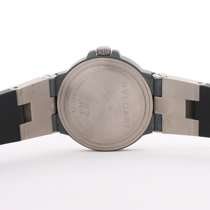 BVLGARI Diagono TI38TA L8213 Ti &amp; Gummi AT Uhr mit braunem Zifferblatt