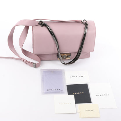BVLGARI „Monete“ 2-Wege-Schultertasche aus rosa Leder