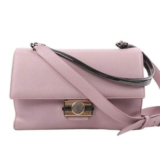 BVLGARI „Monete“ 2-Wege-Schultertasche aus rosa Leder