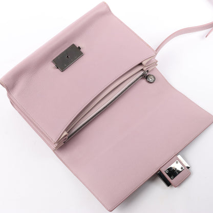 BVLGARI „Monete“ 2-Wege-Schultertasche aus rosa Leder