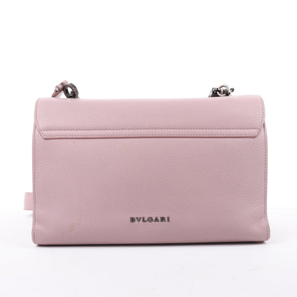 BVLGARI „Monete“ 2-Wege-Schultertasche aus rosa Leder