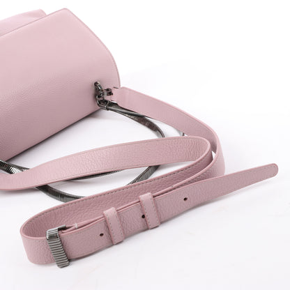 BVLGARI „Monete“ 2-Wege-Schultertasche aus rosa Leder