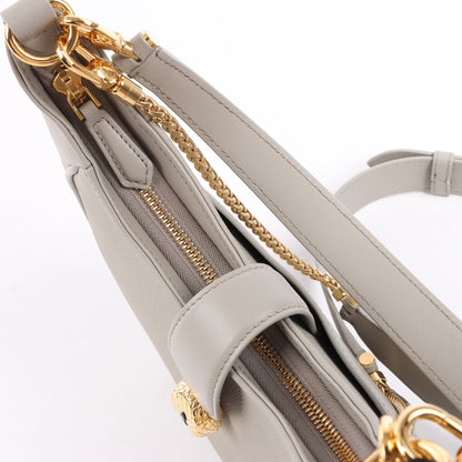 BVLGARI Serpenti-Schultertasche aus grauem Leder