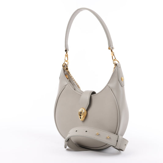 BVLGARI Serpenti-Schultertasche aus grauem Leder