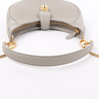 BVLGARI Serpenti-Schultertasche aus grauem Leder