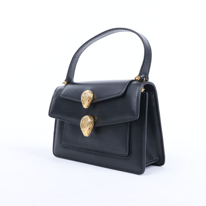 Bvlgari × Alexander Wang Serpenti Lederhandtasche in Schwarz