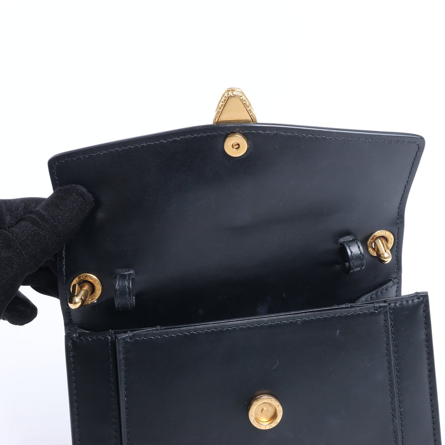 Sac à main en cuir Serpenti Bvlgari × Alexander Wang, noir