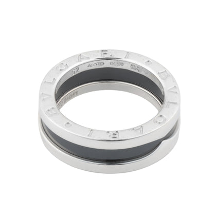 Bague caritative Bvlgari B.Zero 1 « Save the Children » en argent 925 et céramique, 6,2 g, noire et argent, taille 52 UE