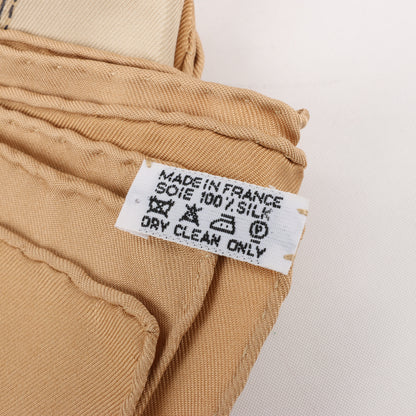 Hermes Carré 90 "soleil de soie" 100% Silk Scarf in Navy x Beige