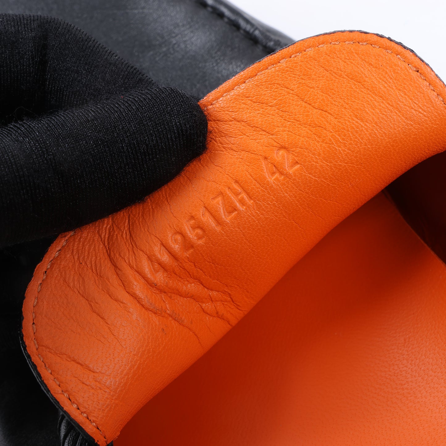 HERMES Irving Leder-Fahrmokassins in Schwarz Collier de Chien, Größe 42 EU