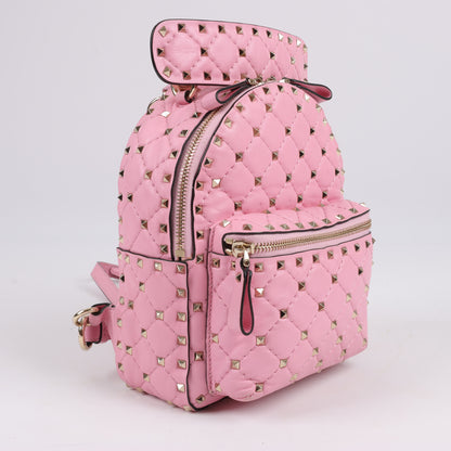 Valentino Garavani – Rockstud Spike – 2-Wege-Rucksack aus rosa Leder