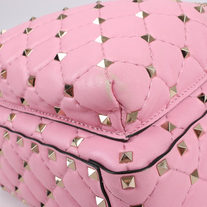 Valentino Garavani – Rockstud Spike – 2-Wege-Rucksack aus rosa Leder