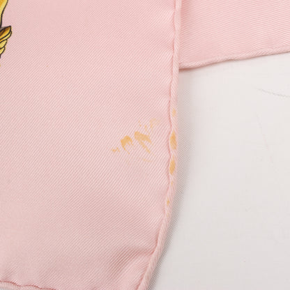 Hermes Carré 90 "LA PROMENADE DE LONGCHAMPS" 100% Silk Scarf in Pink