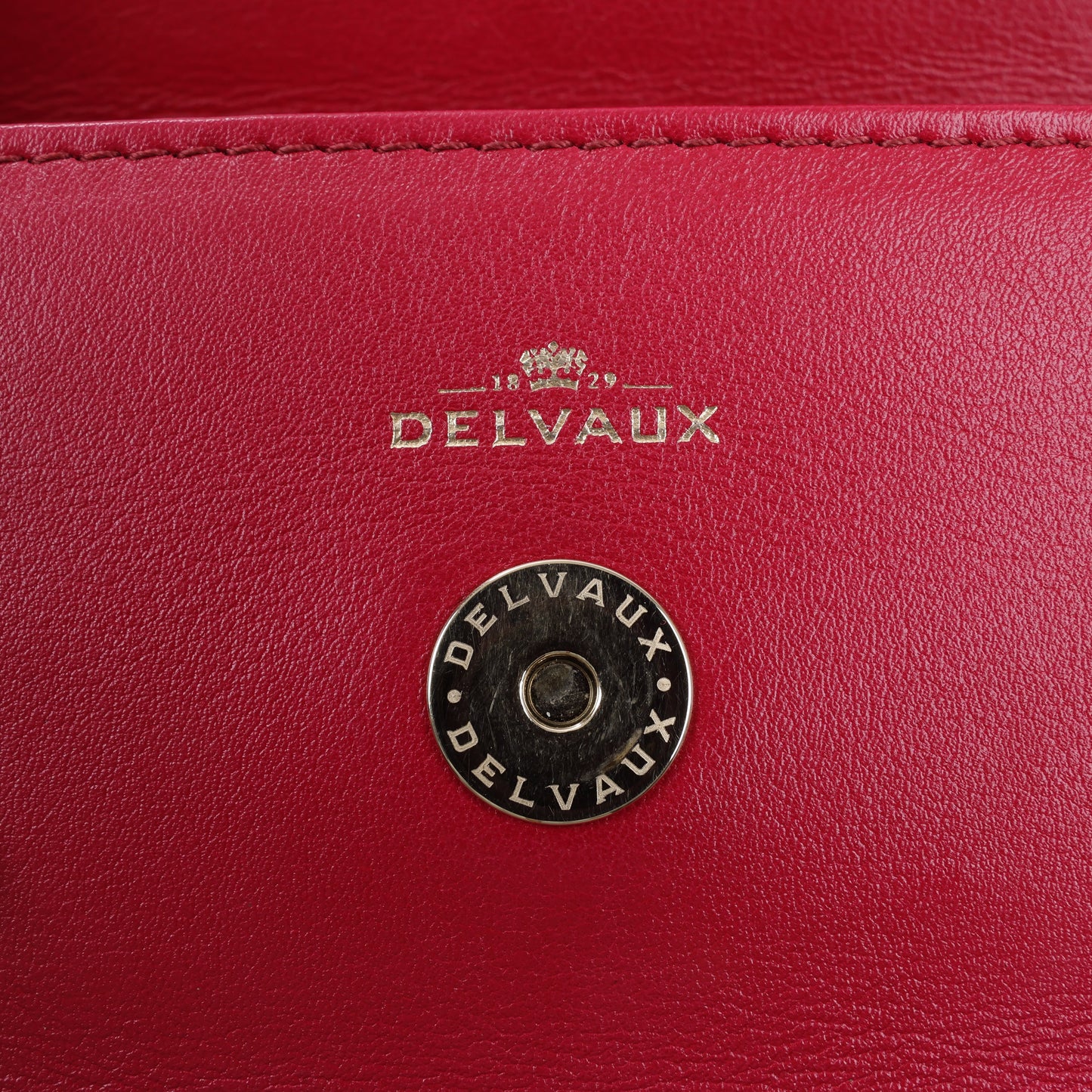 Delvaux Tempete Kleine 2-Wege-Handtasche aus Leder in Rot