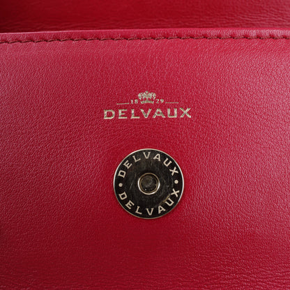 Delvaux Tempete Kleine 2-Wege-Handtasche aus Leder in Rot