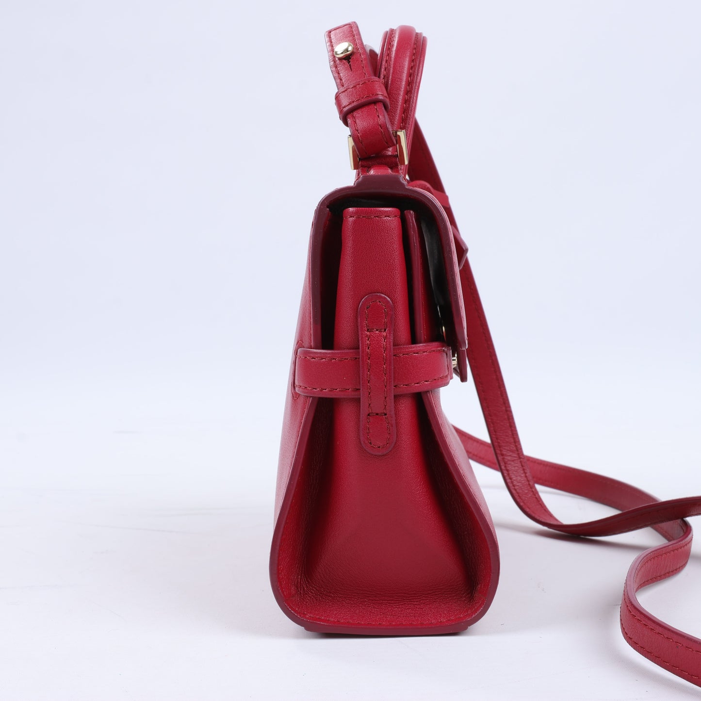 Delvaux Tempete Kleine 2-Wege-Handtasche aus Leder in Rot