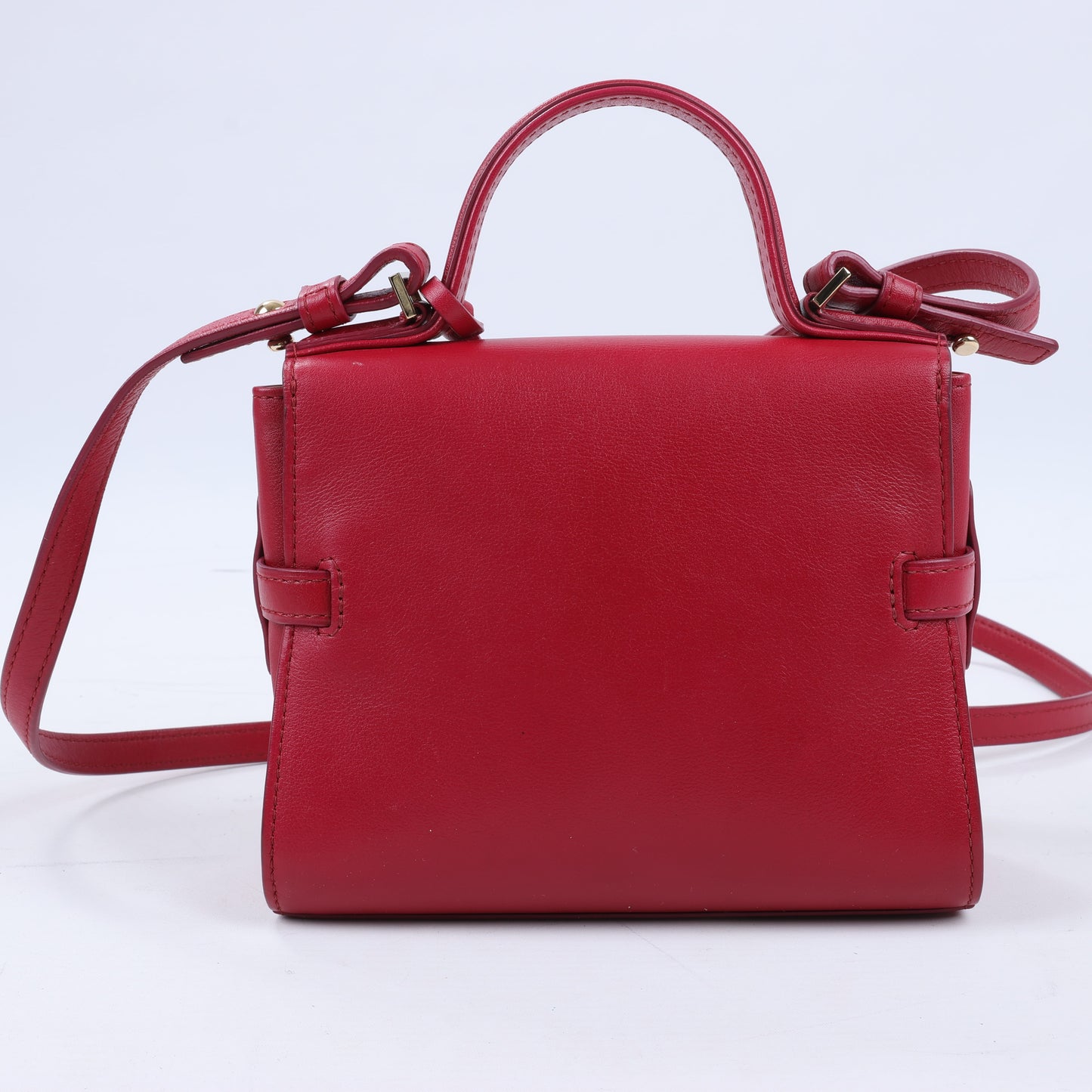 Delvaux Tempete Kleine 2-Wege-Handtasche aus Leder in Rot