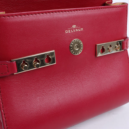Delvaux Tempete Kleine 2-Wege-Handtasche aus Leder in Rot