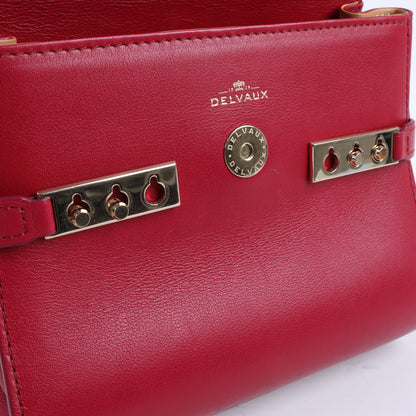 Delvaux Tempete Kleine 2-Wege-Handtasche aus Leder in Rot