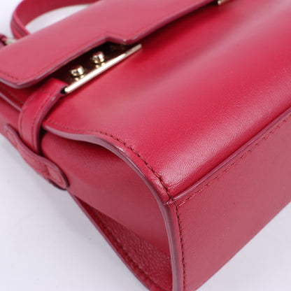 Delvaux Tempete Kleine 2-Wege-Handtasche aus Leder in Rot