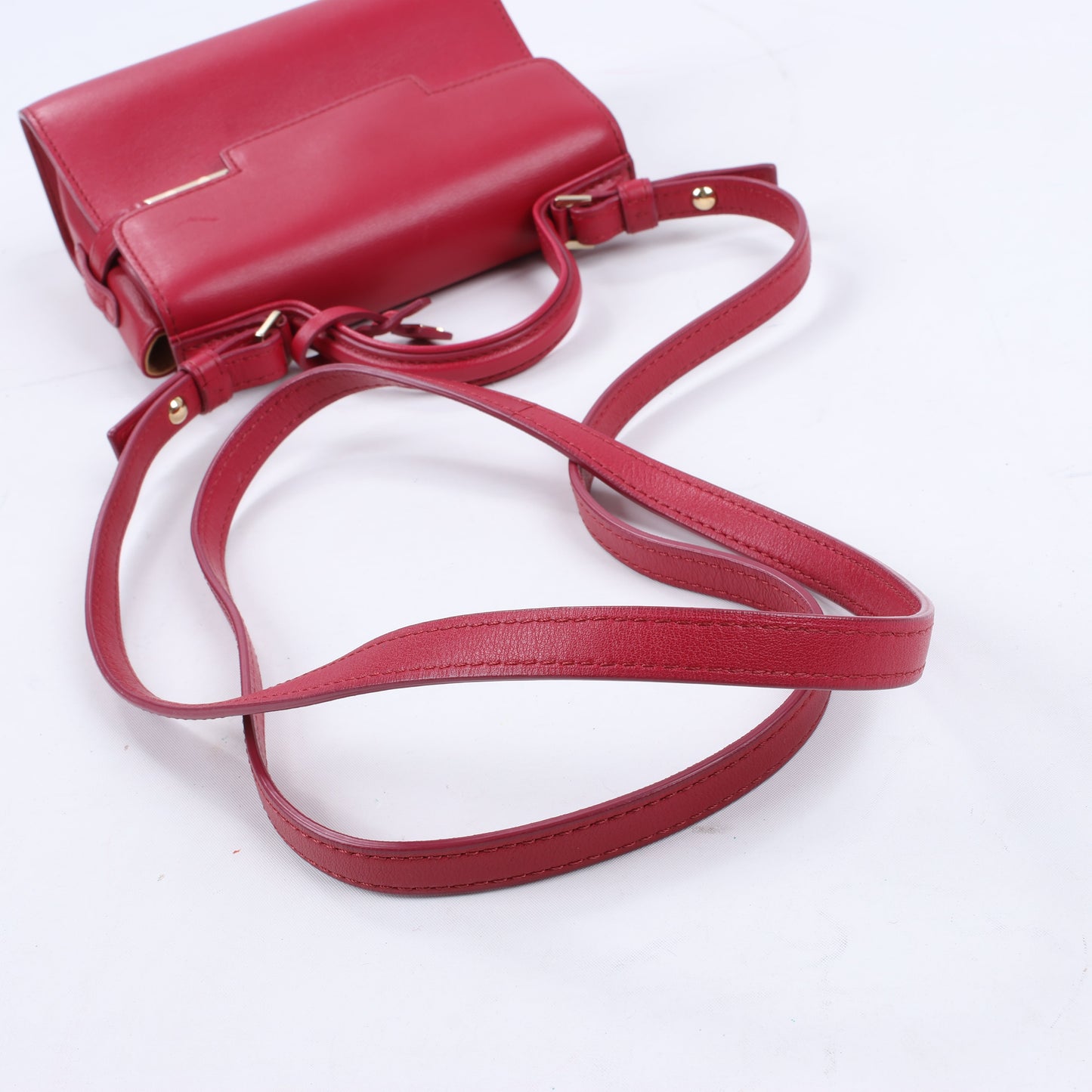 Delvaux Tempete Kleine 2-Wege-Handtasche aus Leder in Rot