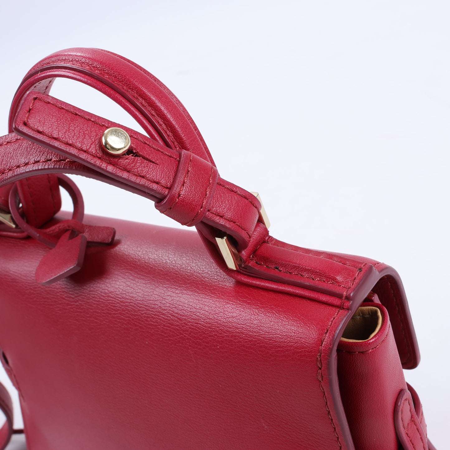 Delvaux Tempete Kleine 2-Wege-Handtasche aus Leder in Rot
