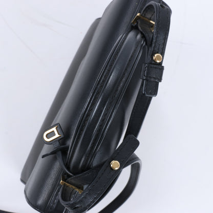 Delvaux Tempête PM 2-Wege-Handtasche aus schwarzem Leder