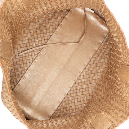 Bottega Veneta Intrecciato Cabat MM Ledertasche in Gold
