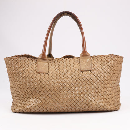 Bottega Veneta Intrecciato Cabat MM Ledertasche in Gold