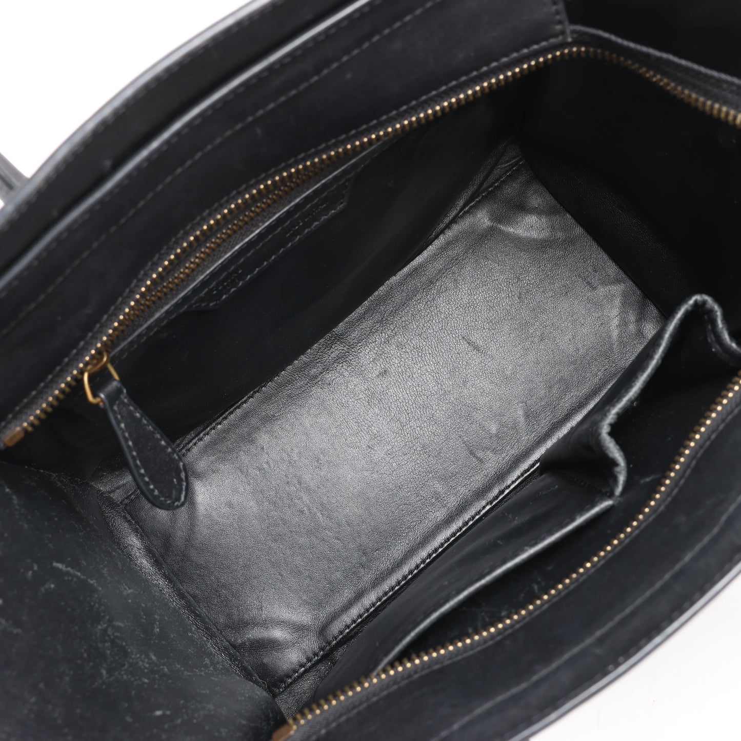 CELINE Luggage Micro Lederhandtasche in Schwarz
