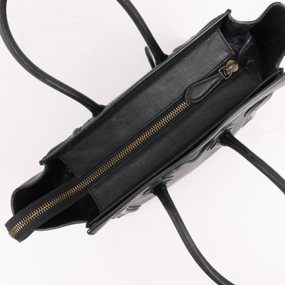 CELINE Luggage Micro Lederhandtasche in Schwarz
