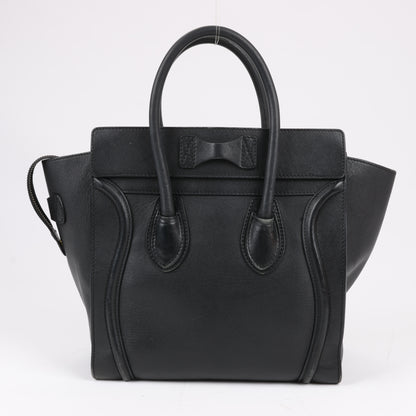 CELINE Luggage Micro Lederhandtasche in Schwarz