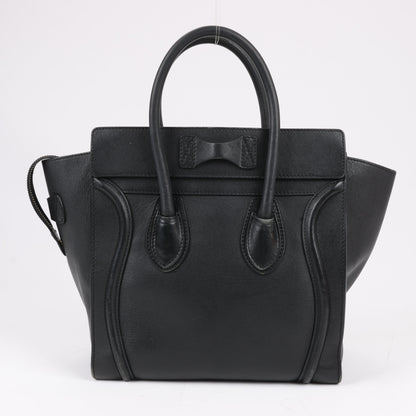 CELINE Luggage Micro Lederhandtasche in Schwarz