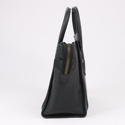 CELINE Luggage Micro Lederhandtasche in Schwarz