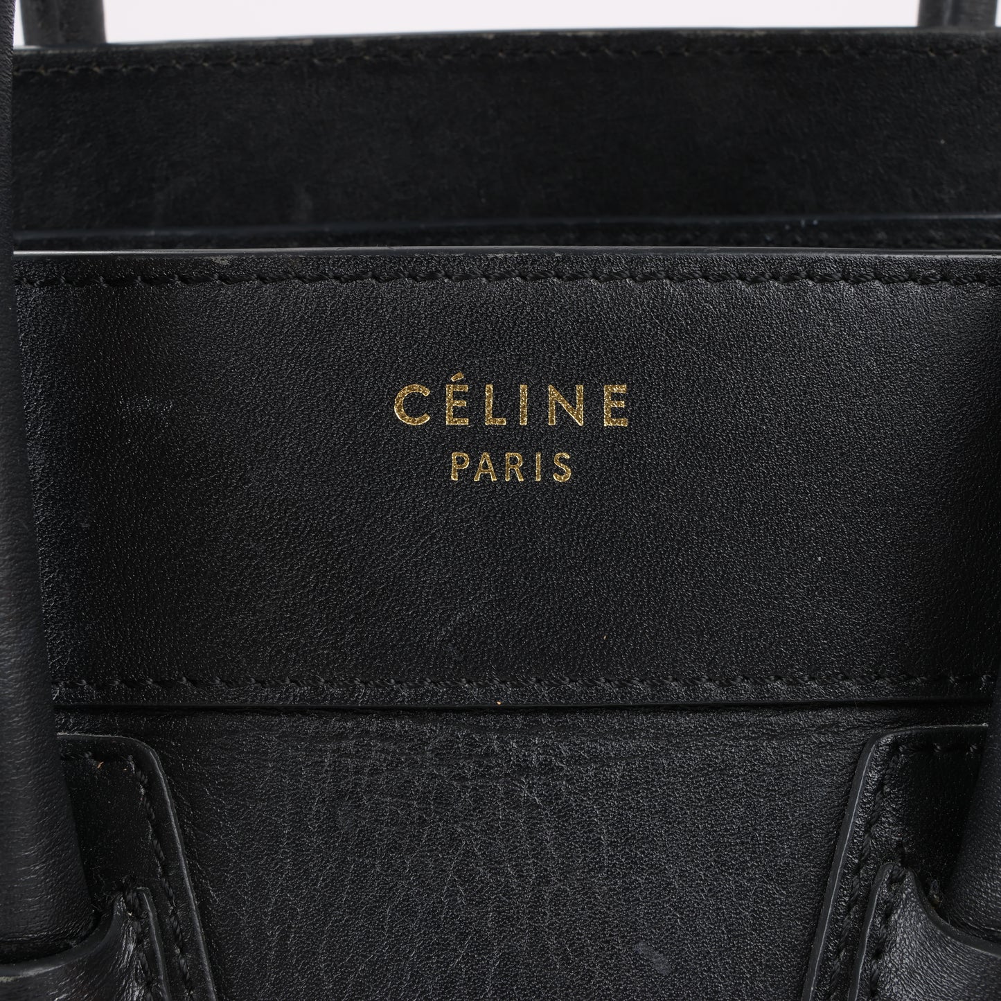 CELINE Luggage Micro Lederhandtasche in Schwarz