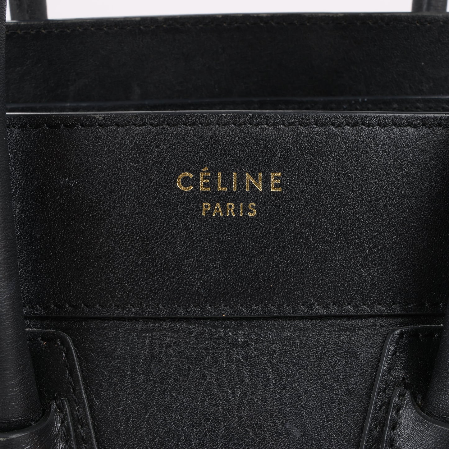 CELINE Luggage Micro Lederhandtasche in Schwarz