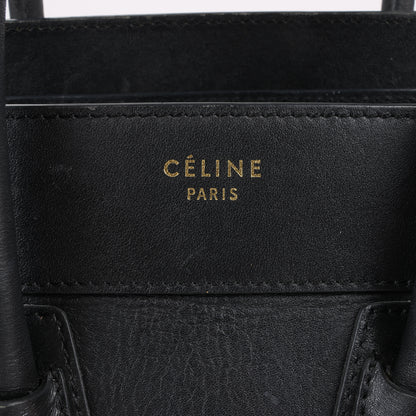 CELINE Luggage Micro Lederhandtasche in Schwarz