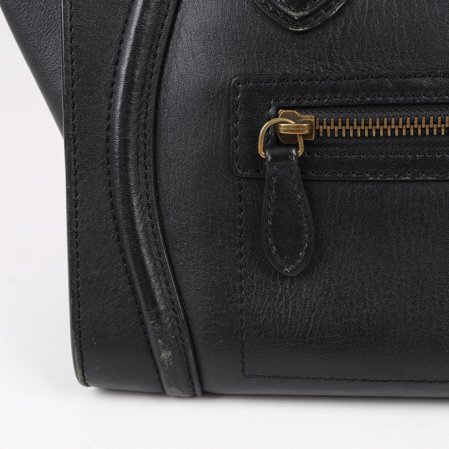 CELINE Luggage Micro Lederhandtasche in Schwarz