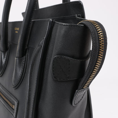 CELINE Luggage Micro Lederhandtasche in Schwarz