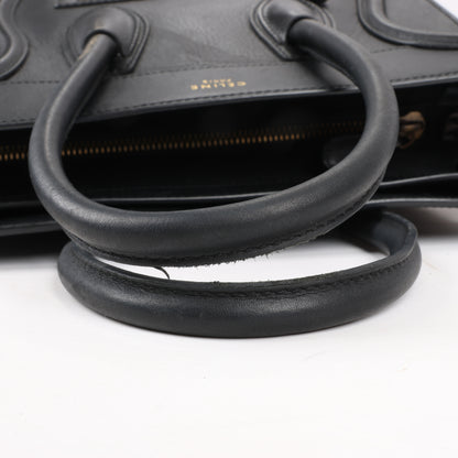 CELINE Luggage Micro Lederhandtasche in Schwarz