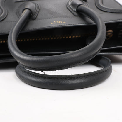 CELINE Luggage Micro Lederhandtasche in Schwarz
