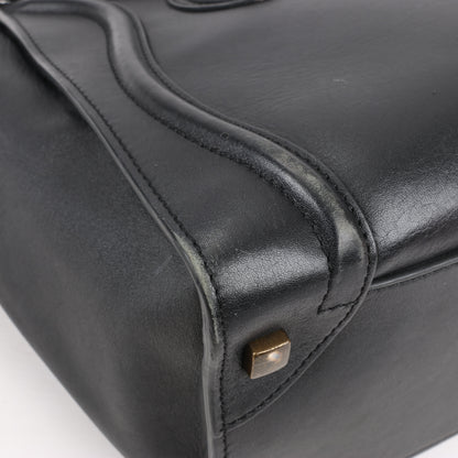 CELINE Luggage Micro Lederhandtasche in Schwarz